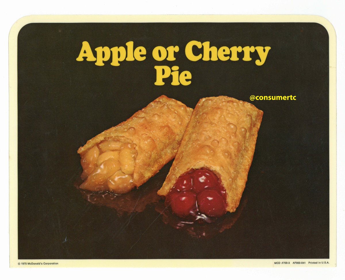 McDonald's FRIED Apple and Cherry Pies were untouchable. Both figuratively and literally... these things were filled with molten lava. (1975)