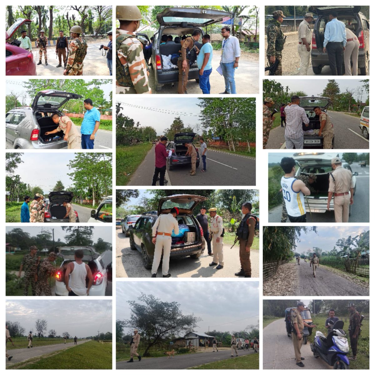 #জনহিতজনসেৱাৰ্থে Dhemaji Police is continously conducting Naka Checking & foot patrolling at different areas of the district for maintenance Law & Order and public safety. @assampolice @gpsinghips @HardiSpeaks