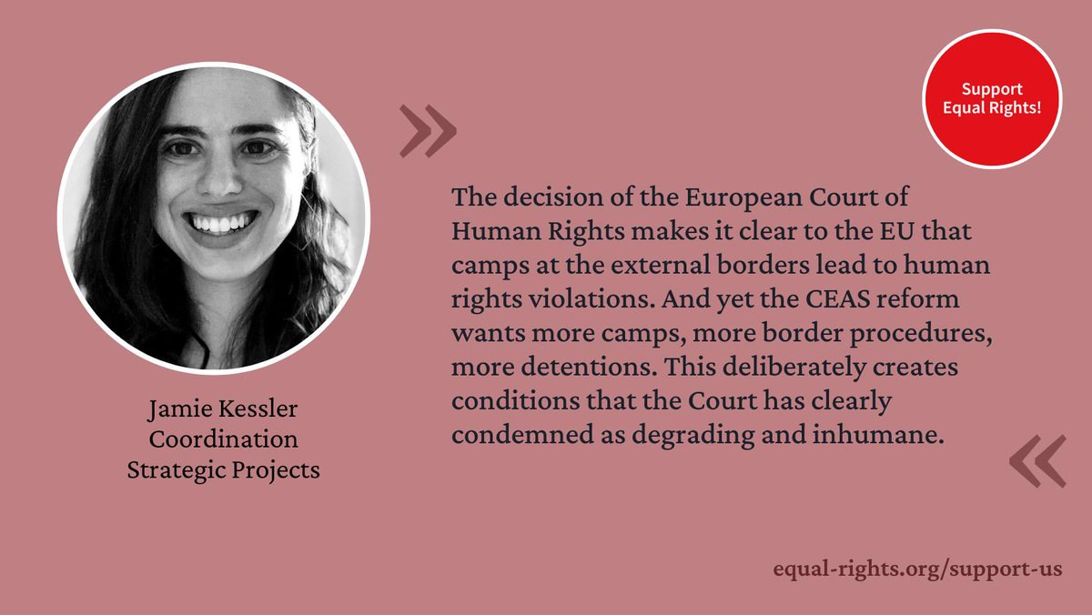 The ECtHR ruled today that the conditions on the Greek 'Hotspots' Chios, Kos and Samos constitute inhuman or degrading treatment for three people. The judgment is also significant with regard to the CEAS reform: it clarifies the inalienability of human rights. A thread (1/6)