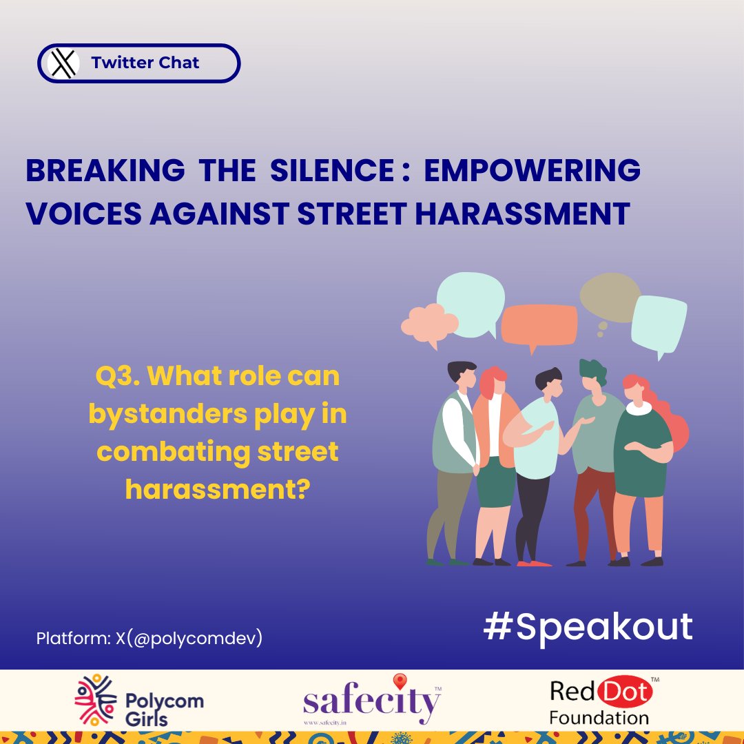 Q3. What role can bystanders play in combating street harassment?
#Speakout #StopStreetHarassment #Polycomspeaks #Gpende #AntiSHWeek2024 #Empowerement