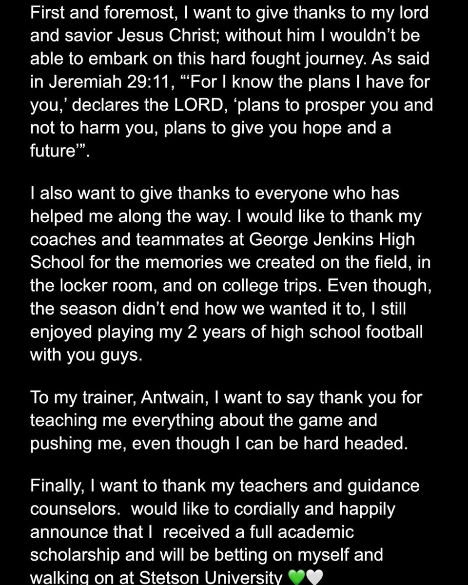 next chapter 💚🤍

<a href="/Antwain_4/">Antwain Adams</a> <a href="/polk_way/">PolkWay</a> <a href="/H2_Recruiting/">Hasani (H2) | Football Recruiting</a> <a href="/GJHS_Football/">Jenkins Football</a> <a href="/CoachPFree/">Paul Freeman</a>