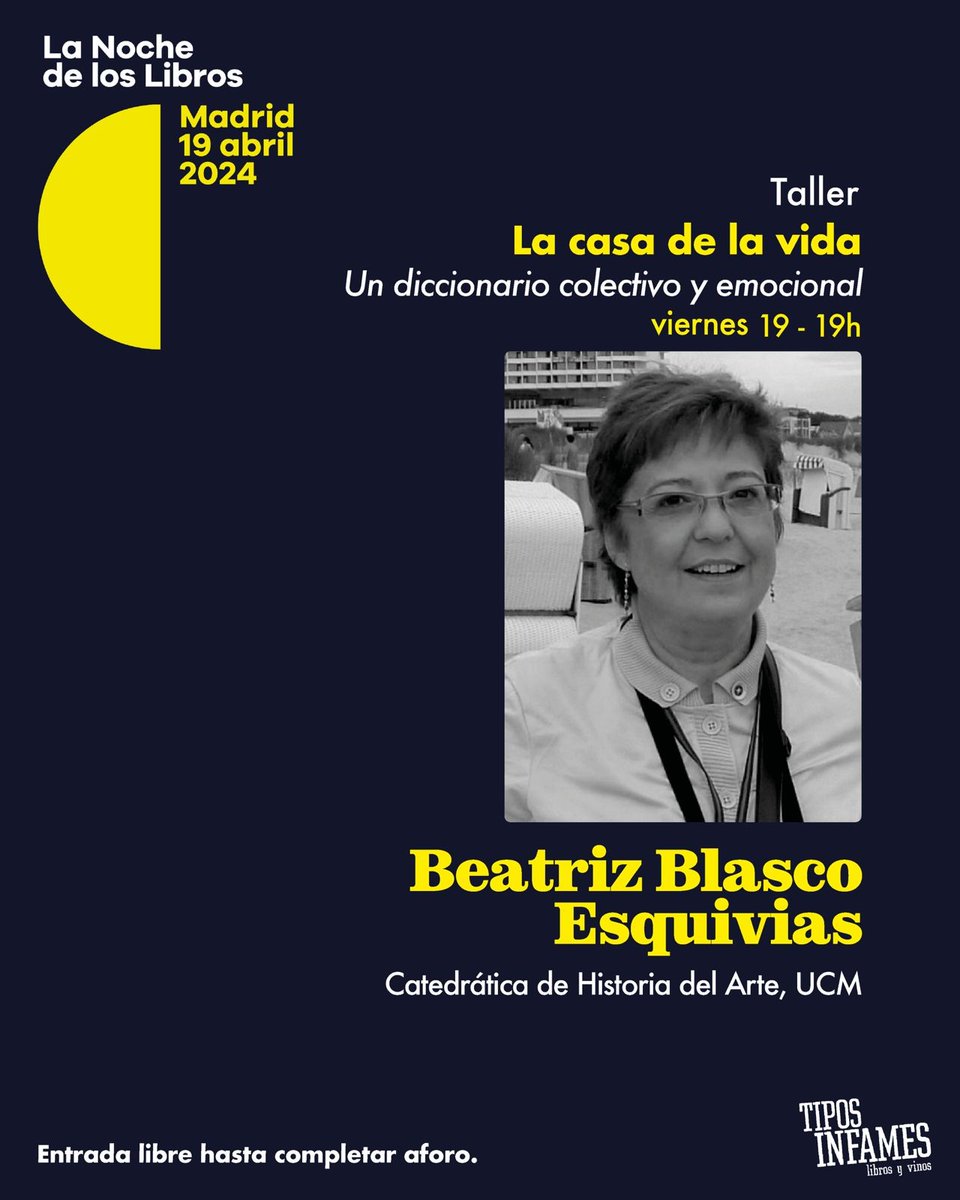 blaskeaton's tweet photo. Pasa, estás en tu casa. Noche de los Libros, Madrid, Tipos Infames, 19/04/2024 https://t.co/31w99gDExL
