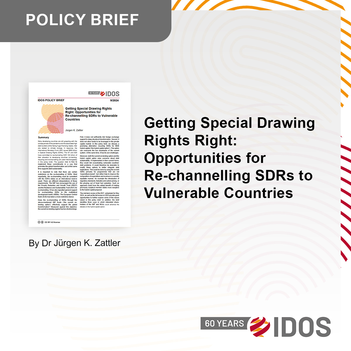 📚 IDOS #PolicyBrief 'The #G7 and #G20 have committed to re-channelling 100 billion worth of #SDRs to #DevelopingCountries. This could provide urgently needed breathing space to vulnerable developing countries.' ➡️ Jürgen Zattler in: idos-research.de/policy-brief/a… | #WBGMeetings