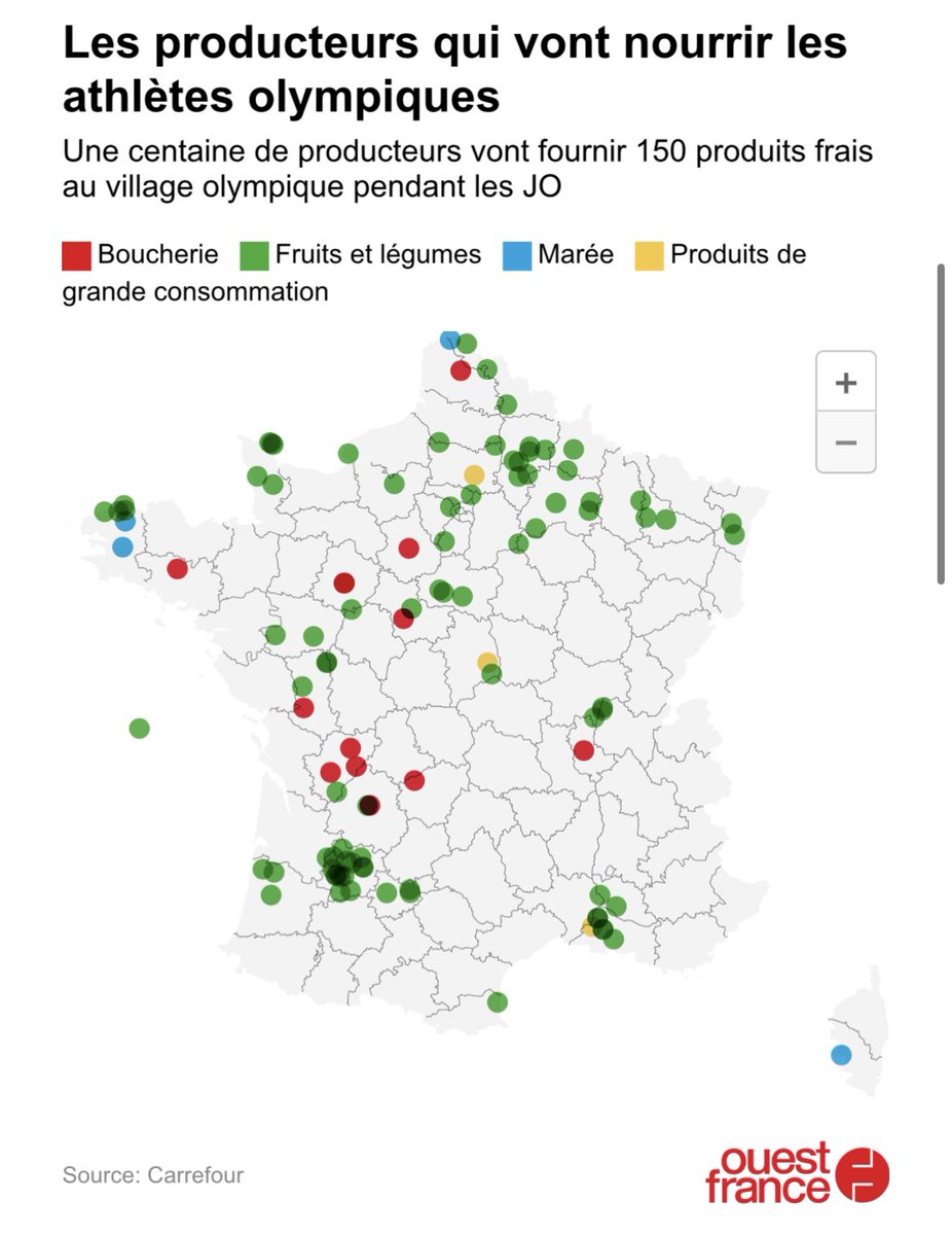 INFO OUEST-FRANCE. Voici les producteurs français qui vont nourrir les athlètes des Jeux olympiques et paralympiques à Paris ouest-france.fr/jeux-olympique…