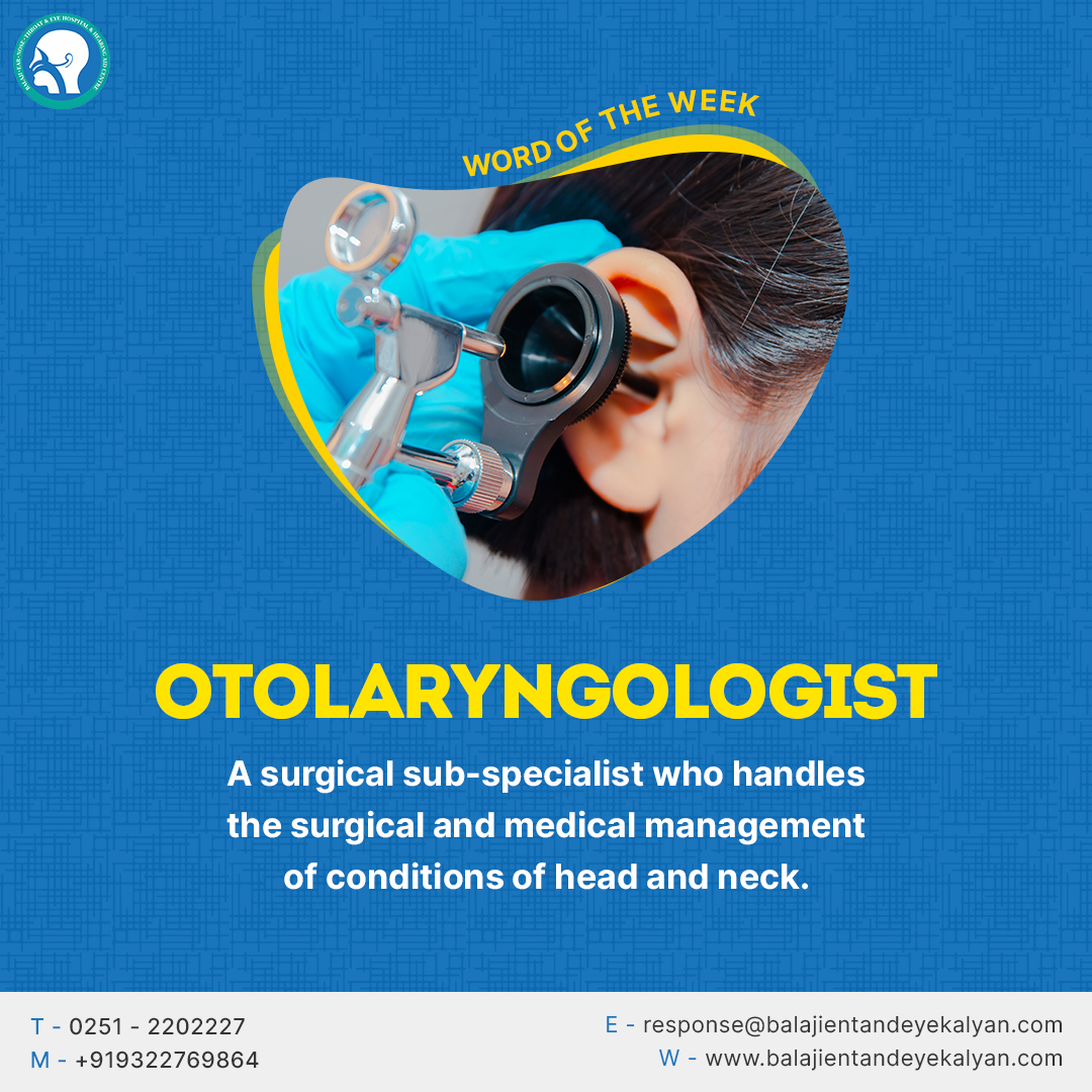 Did you know that ENT specialists are also called Otolaryngologists?
#NowYouKnow

#balajihospital #balajihospitalkalyan #ENTHospital #WordOfTheWeek #ENTSpecialist #otolaryngologist