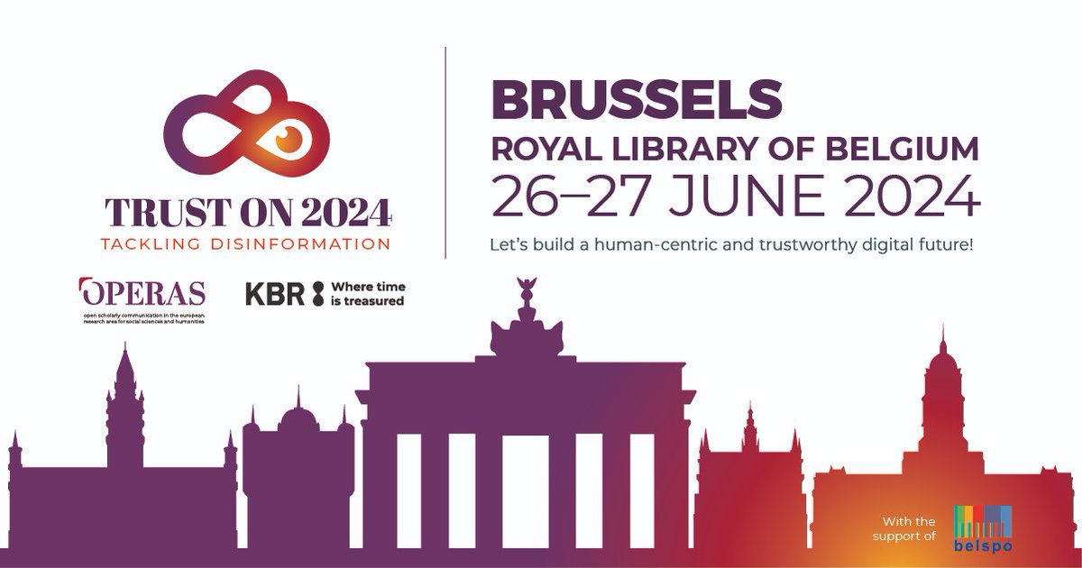 Interested in building a more trusted digital future? Save the date and prepare your trip to Brussels! TrustOn 2024 is a two-day workshop organised by OPERAS at @kbrbe with a human-centric approach, moving beyond technology-only solutions. More info: operas-eu.org/news-and-event…