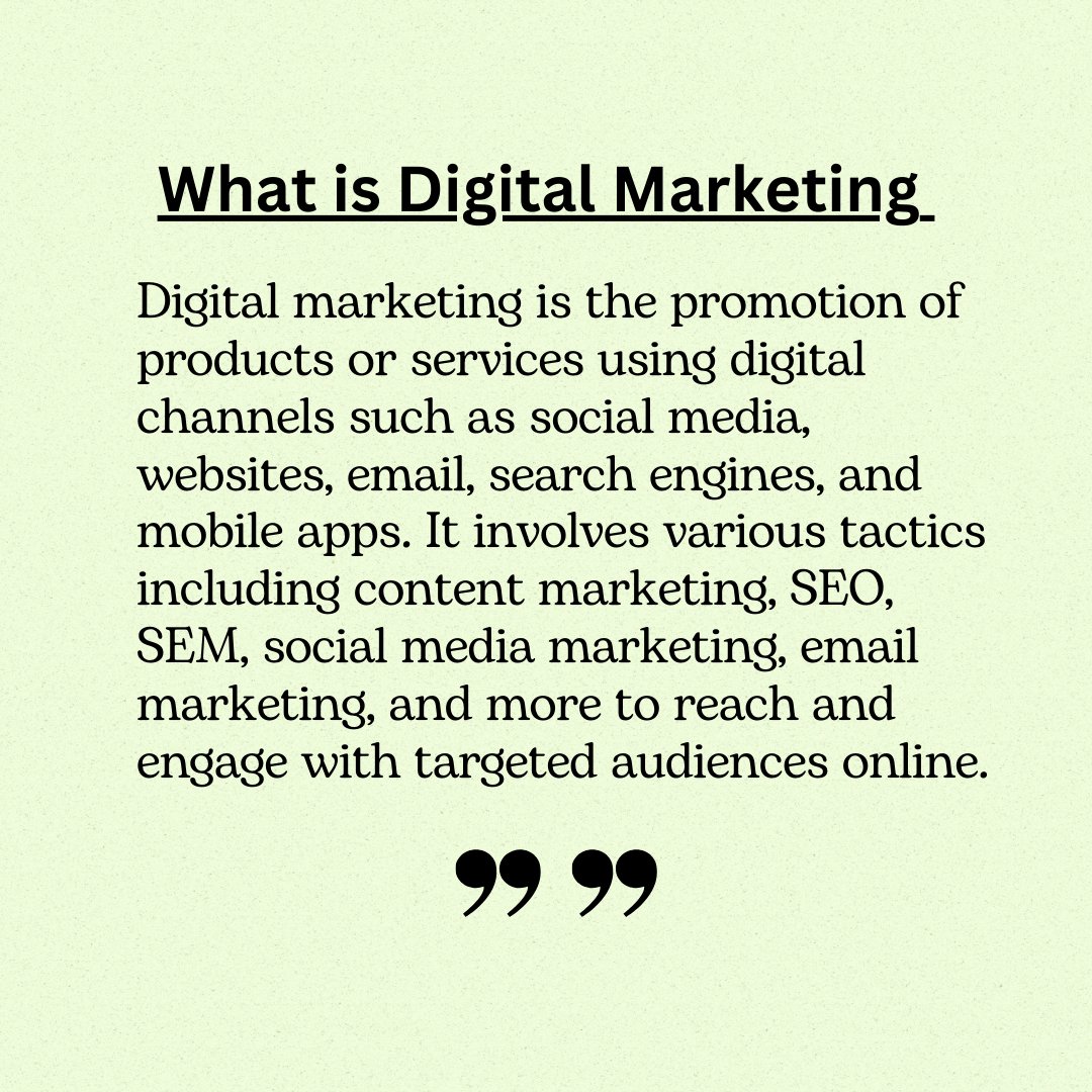 What is Digital Marketing?
.
.
.
.
.
#DigitalMarketing #OnlineMarketing #SocialMediaMarketing #ContentMarketing #SEO #SearchEngineOptimization #SEM #SearchEngineMarketing #PPC #PayPerClick #EmailMarketing
