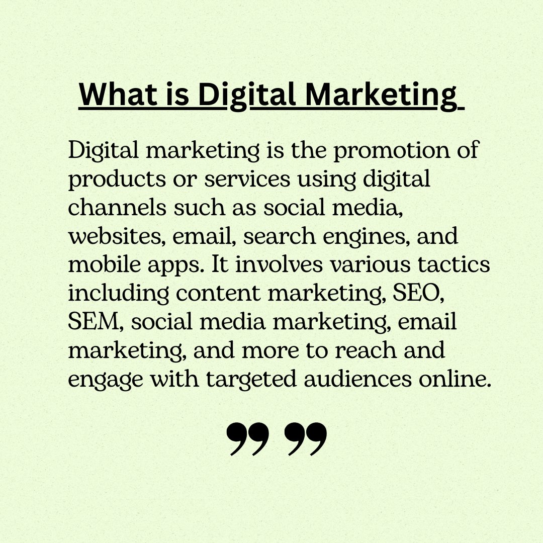Klalit117's tweet photo. What is Digital Marketing?
.
.
.
.
.
#DigitalMarketing #OnlineMarketing #SocialMediaMarketing #ContentMarketing #SEO #SearchEngineOptimization #SEM #SearchEngineMarketing #PPC #PayPerClick #EmailMarketing https://t.co/TiYyUpHqHA