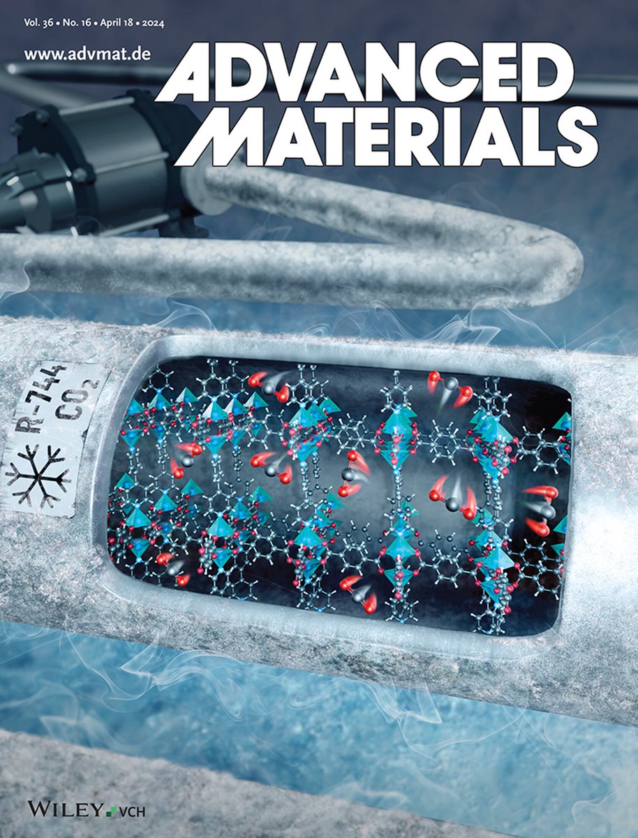 Fantastic to get a front cover of Advanced Materials for CO2 Eco-Refrigeration With Colossal Breathing-Caloric-Like Effects in MOF-508b. The high pressure gas cell work done at BM01 at @esrfsynchrotron. #SNBL #BM01 @SoM_esrf 

doi.org/10.1002/adma.2…