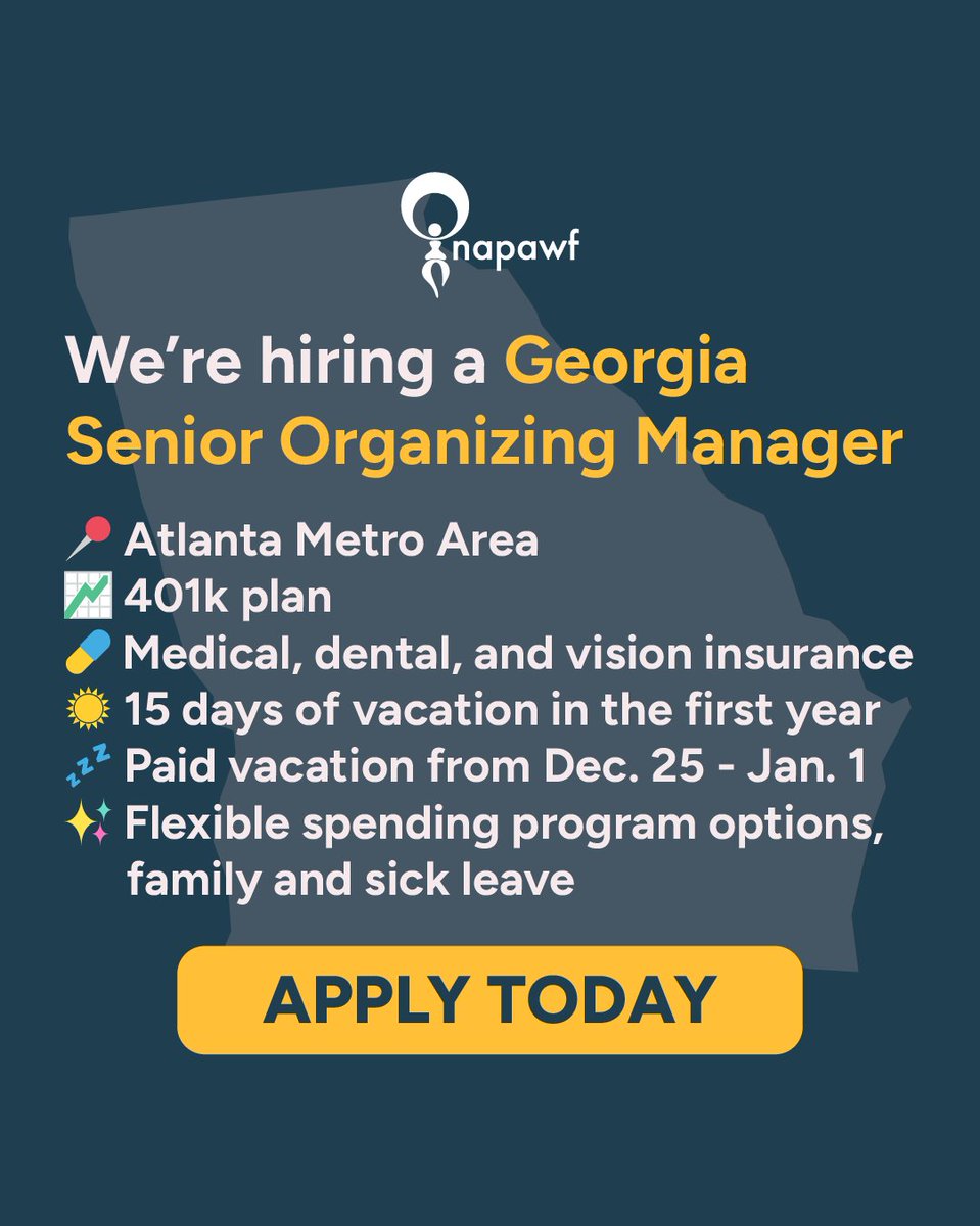 👥 We’re #hiring 👥 We’re looking for a Georgia Senior Organizing Manager to join our team! Send this to a friend who might be interested! Apply below: …ficamericanwomensforum.applytojob.com/apply/w6rHvDdD…