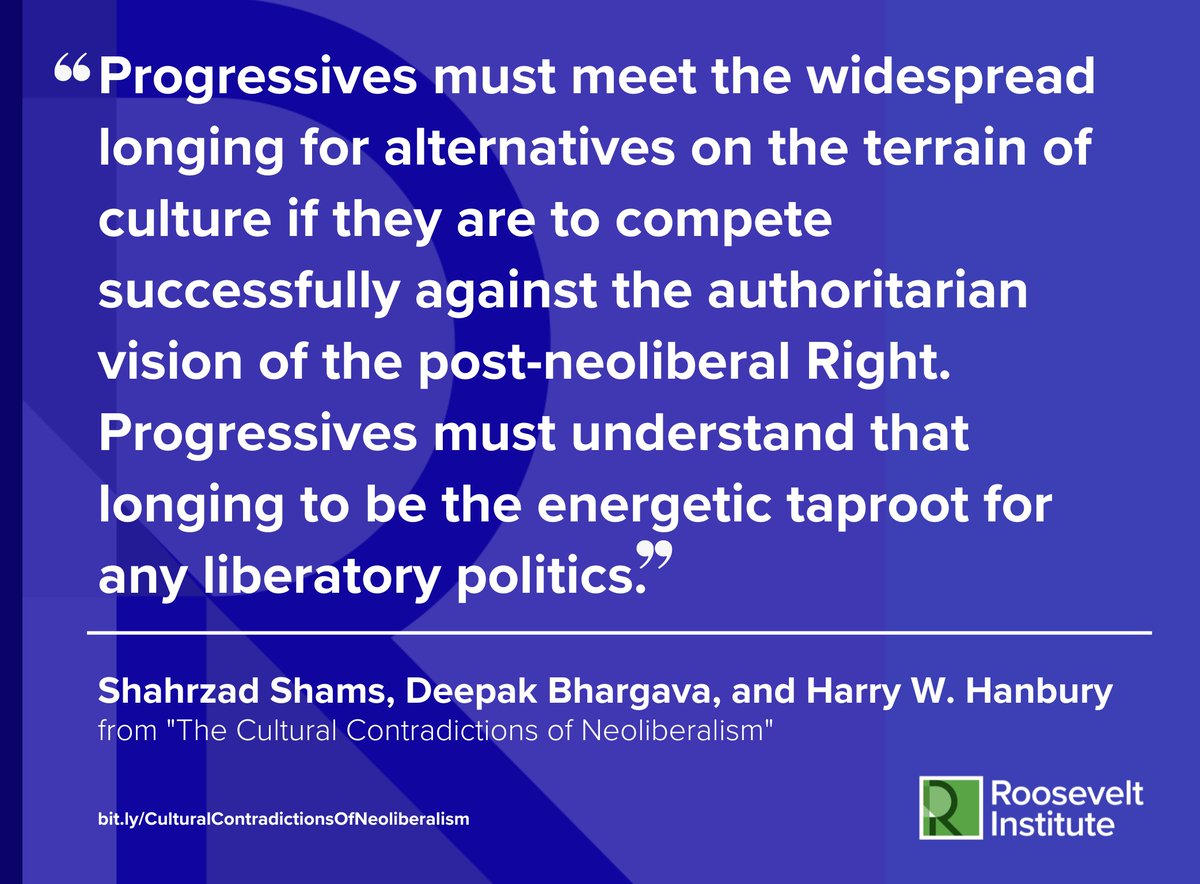 Roosevelt Institute (@rooseveltinst) on Twitter photo NEW 📄 Neoliberalism must be understood not just as a policy project but equally as a cultural project.
In a new report, <a href="/shamsshahrzad/">Shahrzad Shams (شهرزاد شمس)</a> <a href="/dbhargava68/">Deepak Bhargava</a> & <a href="/harryhanbury/">Harry W Hanbury</a> show why progressives can’t afford to focus on policy alone & must engage in mass culture:
rooseveltinstitute.org/publications/t… NEW 📄 Neoliberalism must be understood not just as a policy project but equally as a cultural project.
In a new report, <a href="/shamsshahrzad/">Shahrzad Shams (شهرزاد شمس)</a> <a href="/dbhargava68/">Deepak Bhargava</a> & <a href="/harryhanbury/">Harry W Hanbury</a> show why progressives can’t afford to focus on policy alone & must engage in mass culture:
rooseveltinstitute.org/publications/t…