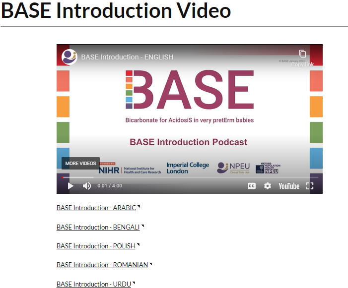 The BASE Introduction video has been translated into 5 different languages in the form of subtitles. 

These languages include Arabic, Bengali, Polish, Romanian and Urdu. 

You can access the videos by following this link: npeu.ox.ac.uk/base/parents/b…