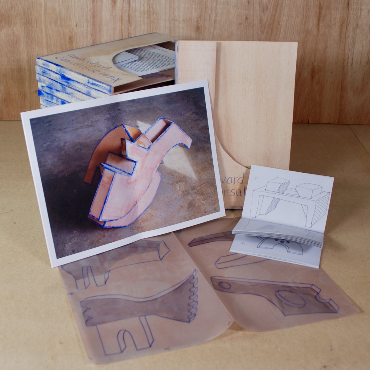 'Awkward Conversation' Limited edition Artist Book in the #jpstudiotoday #sculptordrawing #artistbook #artistbooks #artistbooksculptures