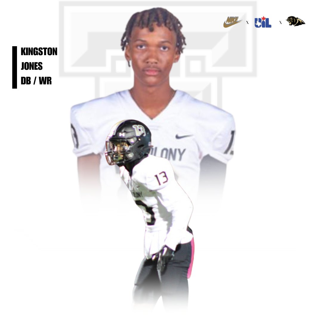 Kingston Jones is another athletically gifted 3 year varsity player - Started games at WR and Safety - Great size at 6'3 170 - Able to cover ground and run the alley - Great in man and zone coverage @TCougarfootball @rudy_rangel41