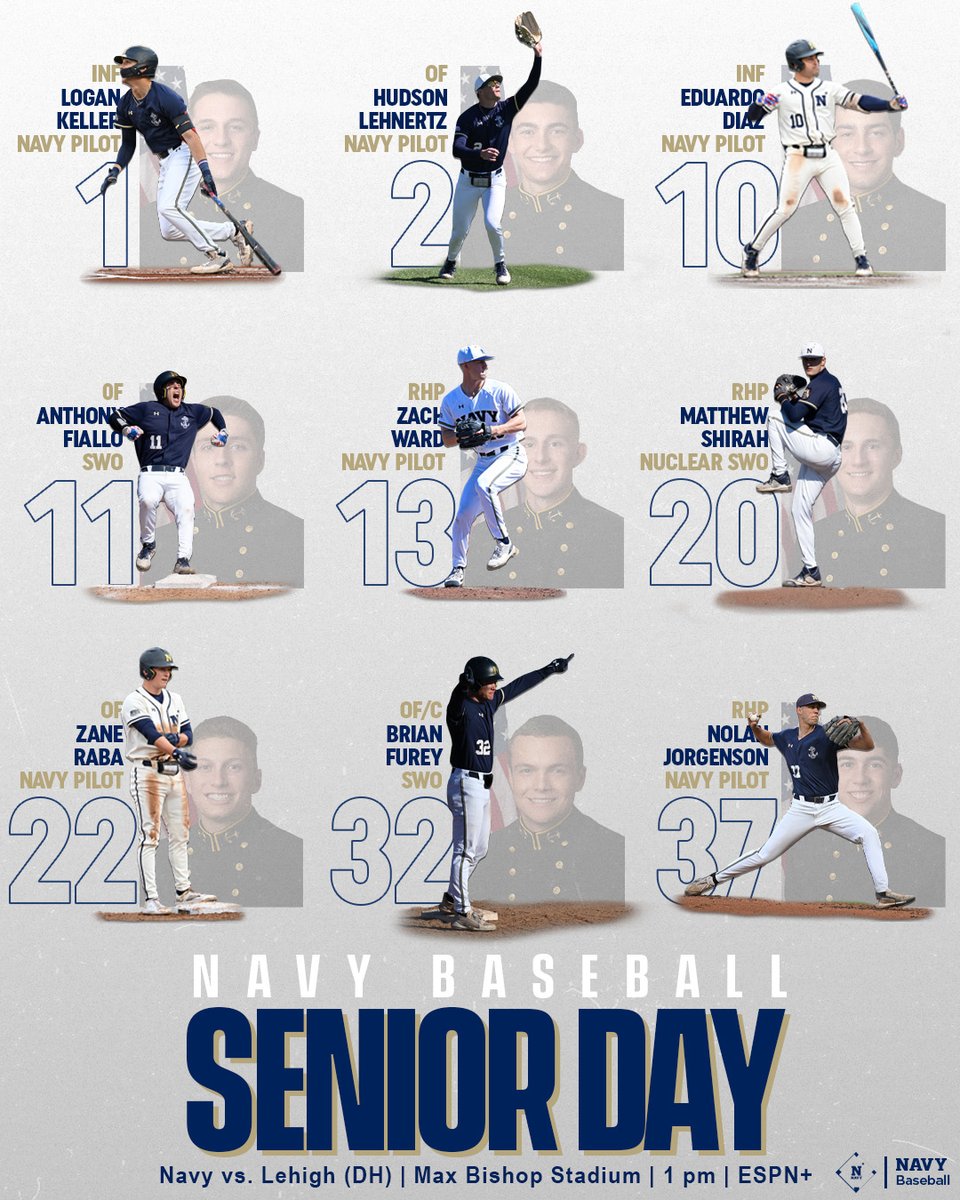 Today we celebrate our seniors!

⏰ 1:00 pm
📍 Annapolis, MD
🏟️ Max Bishop Stadium
📺tinyurl.com/yznvpw3m
📊tinyurl.com/te39mdue

#GoNavy | @PatriotLeagueTV
