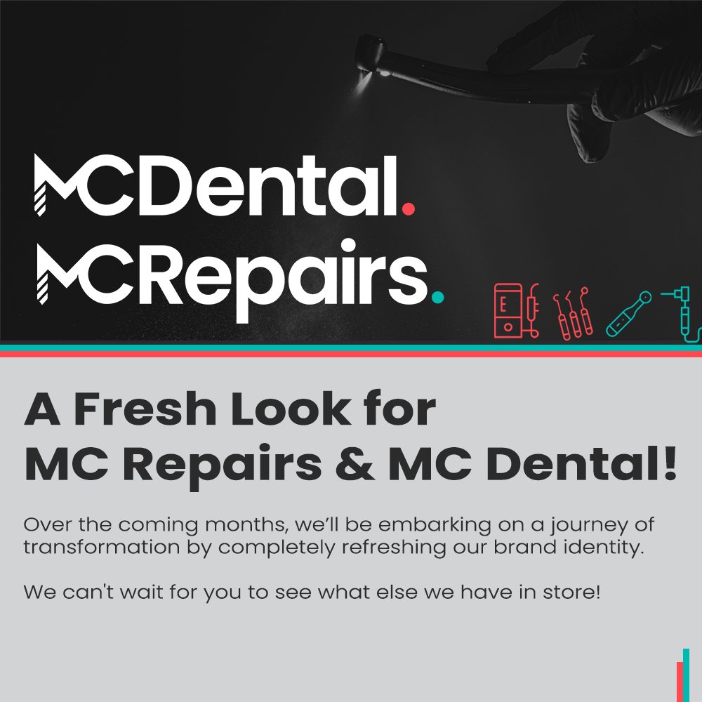 🚀 MC Repairs & MC Dental is embarking on a journey to enhance your experience with a brand refresh! ✨

Stay tuned for sneak peeks and updates as we unveil much more. 

Join the Dental Revolution today! 

#DentalRevolution #BrandRefresh #StayTuned #Branding