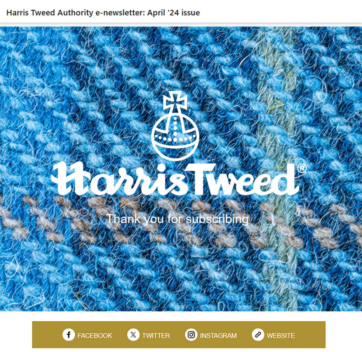 The first of our 2024 newsletters will be arriving in inboxes soon - if you'd like a round-up of our latest news then scroll to the bottom at harristweed.org and fill in your email address to receive yours. Don't miss out! #harristweed #textileindustry #tweed #news