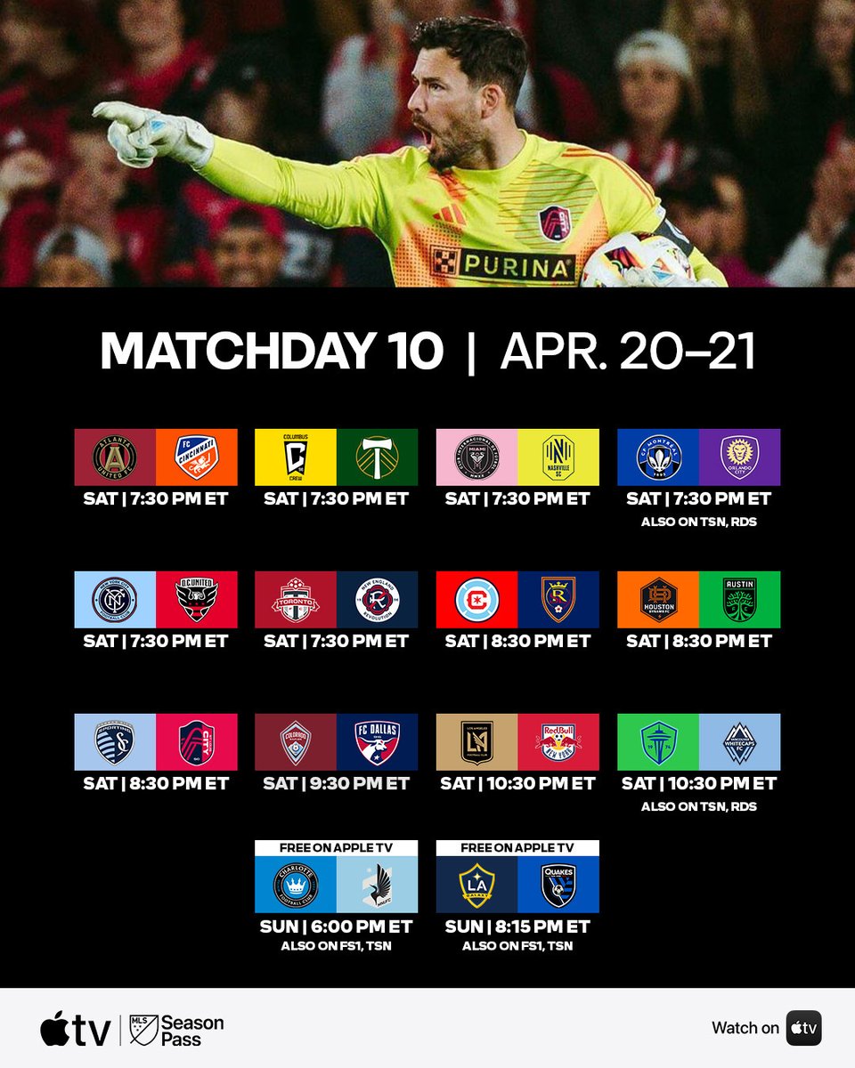 Best weekend of matchups yet? 🙌 Watch with #MLSSeasonPass on @AppleTV: apple.co/MLS
