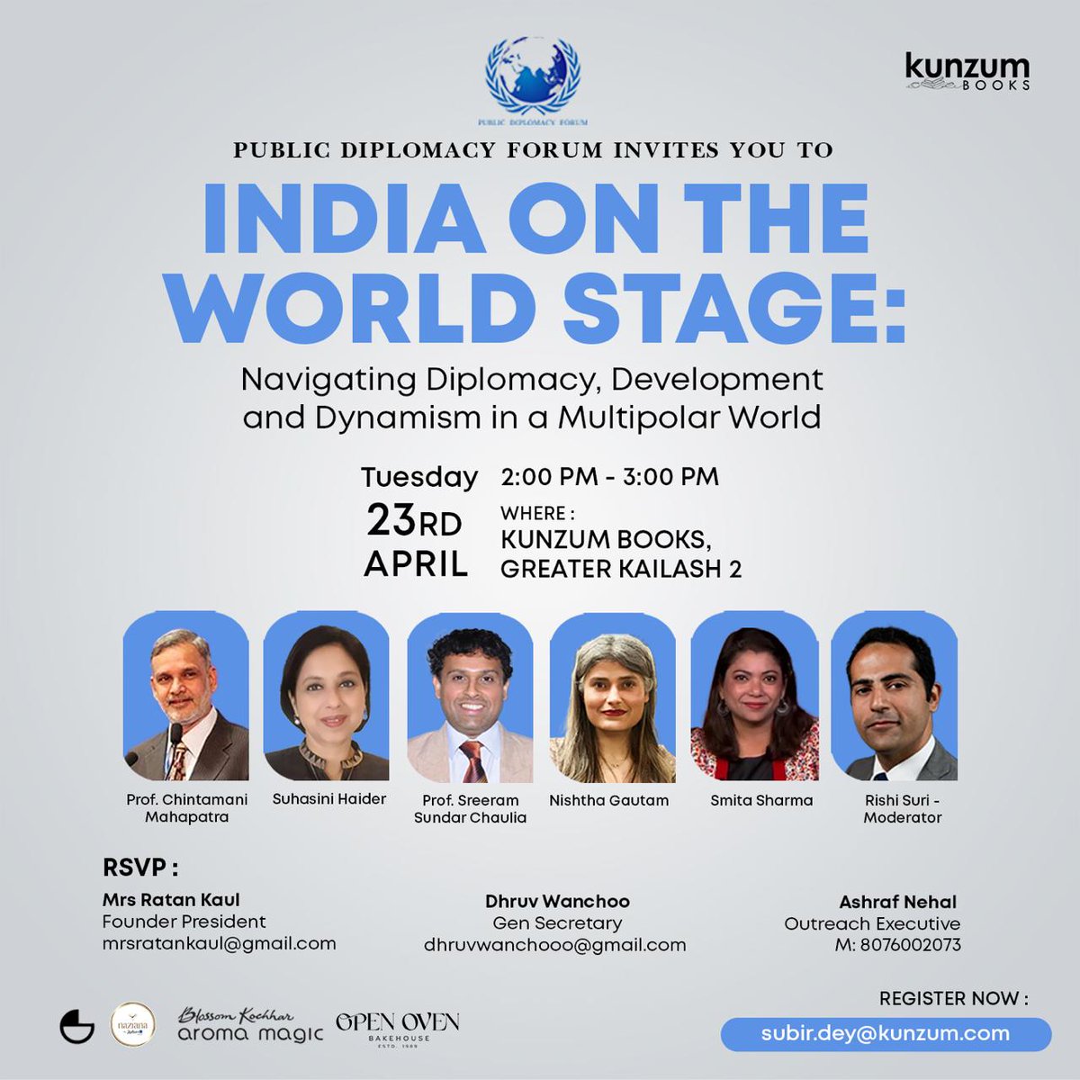 Join us in Navigating Diplomacy, Development and Dynamism in a Mutipolar World as Public Diplomacy Forum invites you to India on the World Stage at Kunzum GK2 on 23rd April, 2024! See you all there!