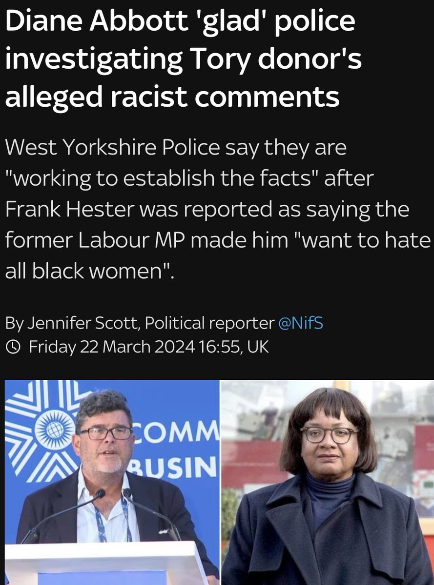 Don’t forget👇🏼👇🏼 early March police announced investigation into Hester’s alleged #Racist comments re Diana Abbott 

He’s not Angela Rayner obvs & it’s racism not a possible tiny £1,500

So there won’t be 12 cops on it 🤷🏼‍♂️

Anyone hear anything.. or did they make it go away❓🤔🤔