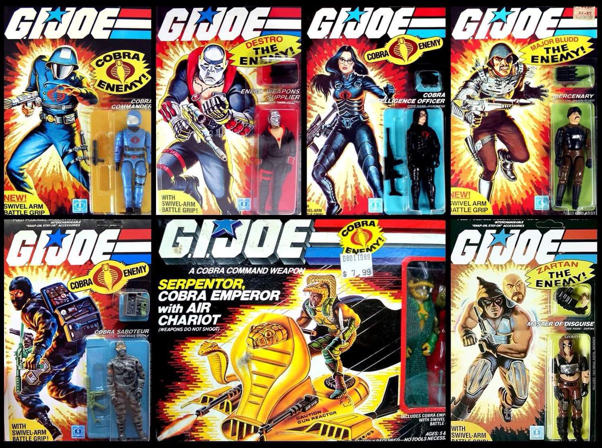 #TBT! Cobra had a deep roster of villains... each with their own motives, personalities, and agendas! Who did #GIJoe fight in YOUR backyard battles? 💥 💥 💥 #thefinestcc #gijoe #yojoe #cobra #theenemy #vintagetoys #retrotoys #80stoys #1980something #tttmu