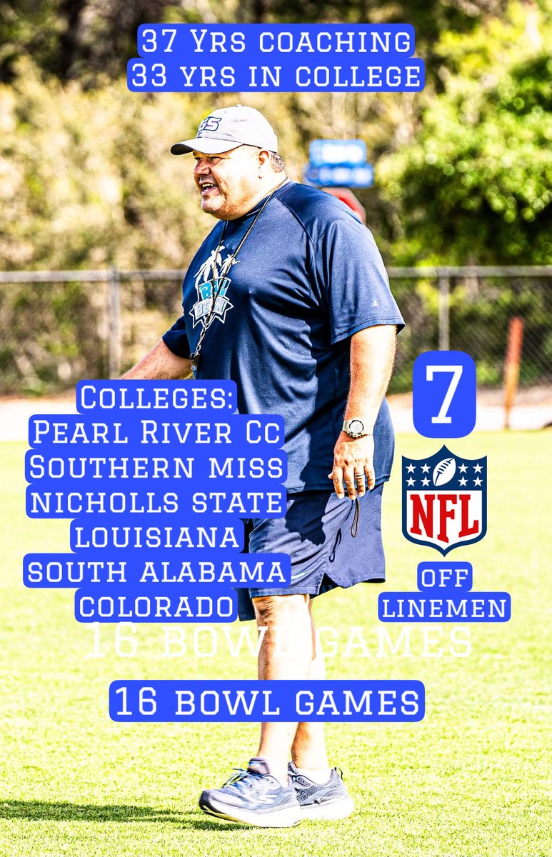 Get to know our coaches!
Gulf Shores offensive line coach - Mitch Rodrigue‼️
He #CoachesAtTheBeach 
🐬🏈🏖️🏆