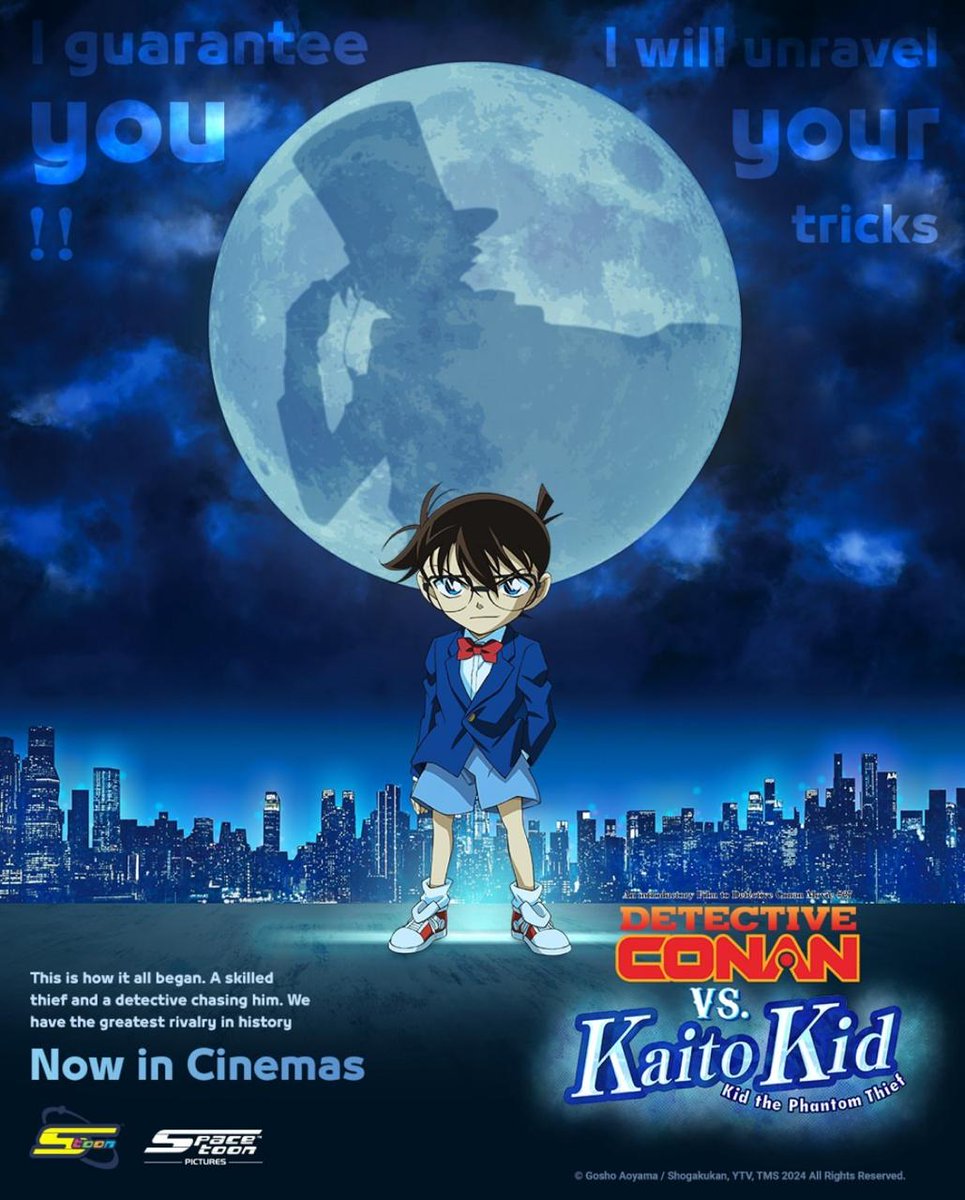 Do you expect Conan to reveal mysterious tricks?🤔💥 Find out in #DetectiveConanvsKaitoKid! Now showing at a Star Cinemas near you. Book your tickets now at starcinemas.ae or on the mobile app. #anime #detectiveconan