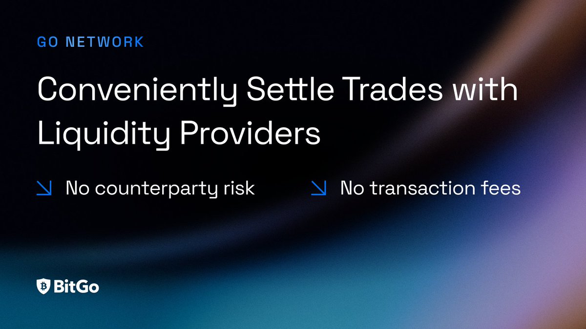 Settle USD and digital assets with LPs conveniently on Go Network. ➡ No counterparty risk ➡ No transaction fees Learn more: bit.ly/3Q9u502