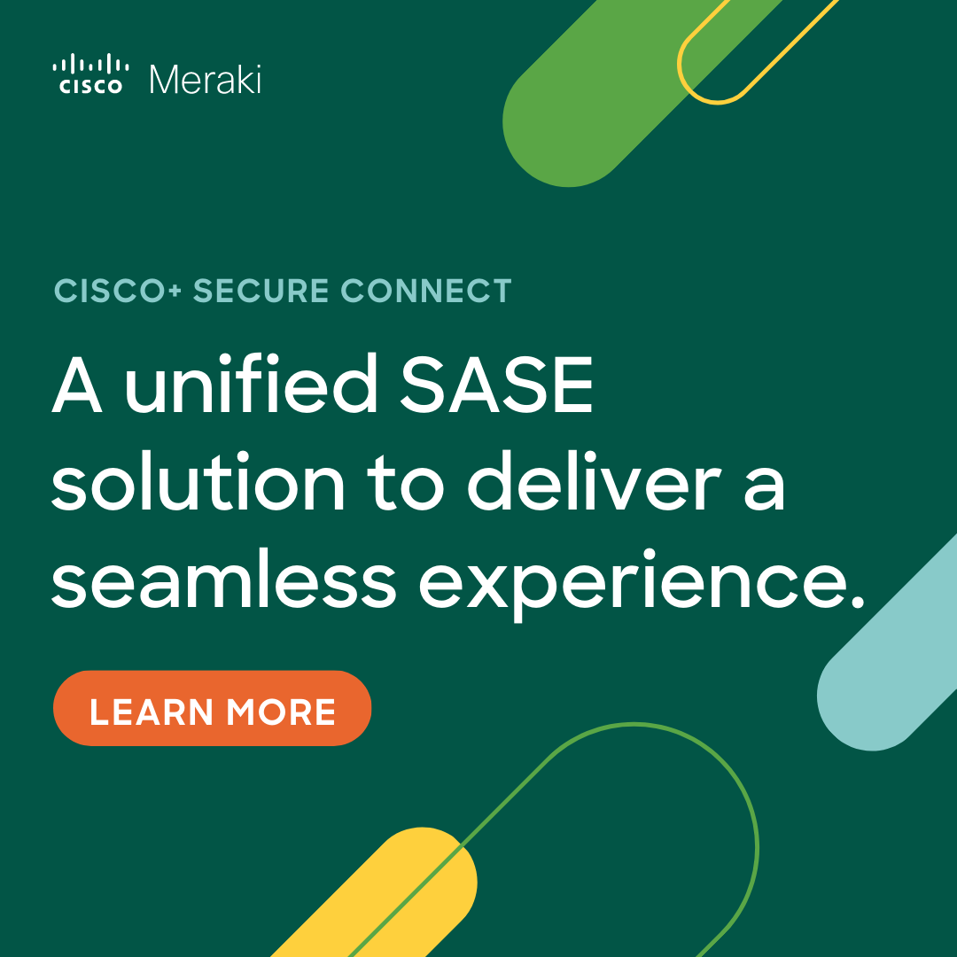 💯 Reliable experiences are just as important as secure ones. Discover how Cisco+ Secure Connect makes it easy to provide both for your #HybridWorkforce.

Learn more ⬇
hubs.ly/Q02tk9Fw0

#CiscoMeraki #SASE