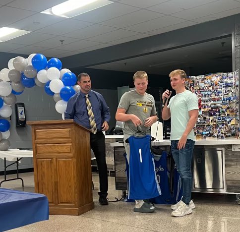gravescobball's tweet photo. Seniors can pass down their jerseys to a younger player that they believe demonstrates what it means to be an Eagle!!  Excited about the future of our program!! https://t.co/BTxvAY9hZh