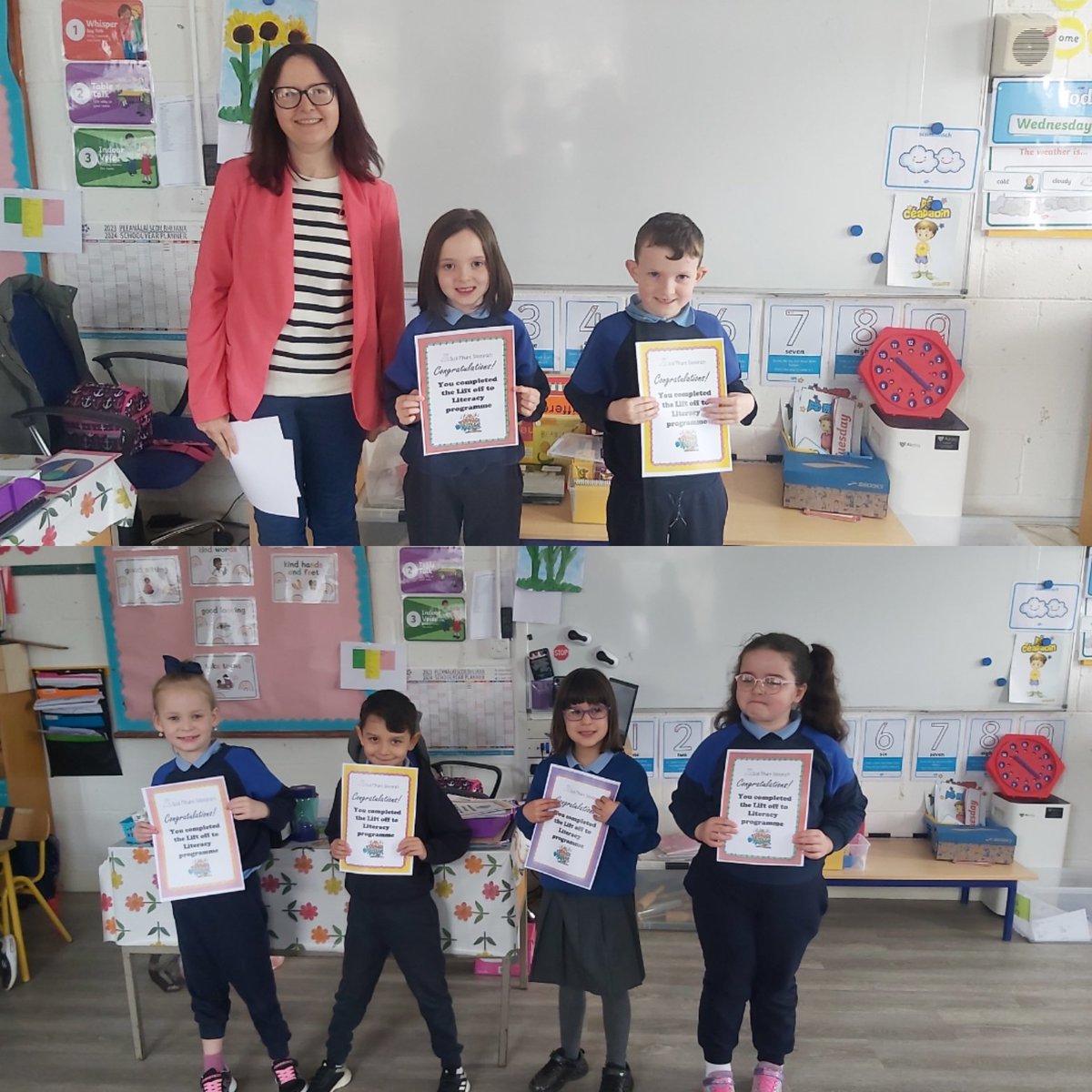 Today we received our certificates for completing the Lift Off to Literacy programme. Congratulations to all of the children in Room 11! 🤗
