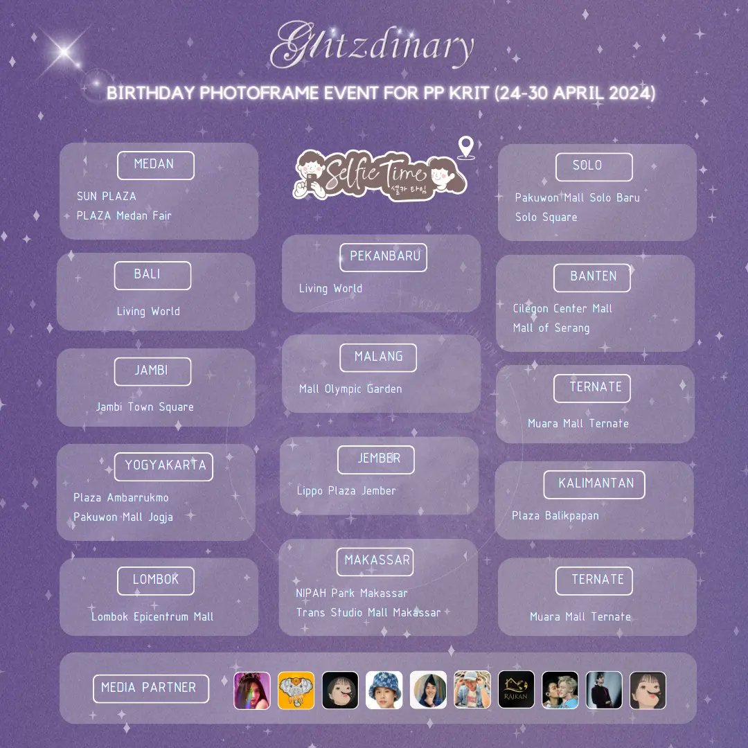 BKPPFanUnionINA's tweet photo. ✨GLITZDINARY PHOTOBOOTH PROJECT✨

Photobooth project event by Glitzdinary of PP Krit 25th Birthday Project X @selfietimeid

Save the date!
📅 24 - 30 April 2024
📍 Locations detail on poster

Let's come and celebrate PP Krit 25th✨️

#PPKritTurning25Th #PhotoboothProject https://t.co/FjrQHb801Y