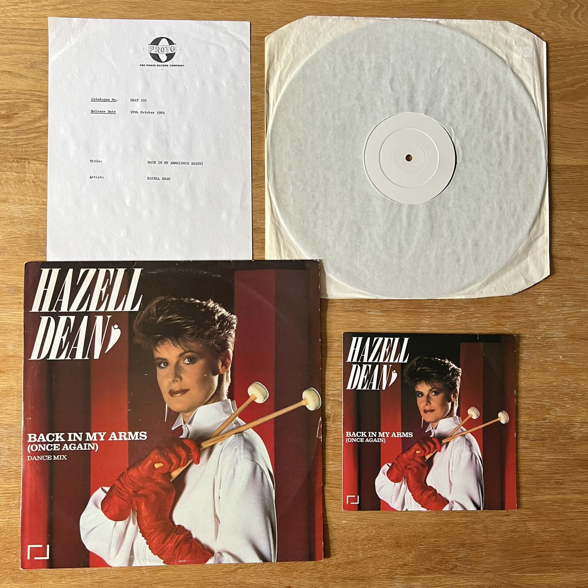 RetroPopBoy's tweet image. #StockAitkenWaterman single number 8 was “Back in my Arms (Once Again)”, their second collaboration with @HazellHD. Released in Oct 84, it reached number 41 in the UK. Here are the UK White label promo 12” and commercial 7” and 12”. #SAWCollection #PWLCollection
#PWL40 #PWL