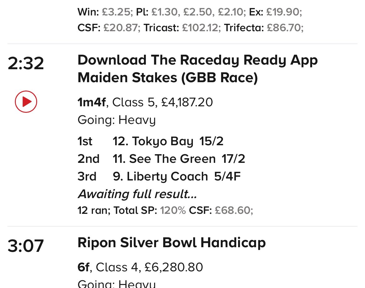 TICCircleTips's tweet photo. 1 bet 1 win, Boom 💥 Tokyo Bay 15-2 nice drift, I’m not a class 5 bettor unless it’s worth it, more a bloodstock guy 🤭🤑🏇🏇the guys smashed it https://t.co/vtBnFJcQjn