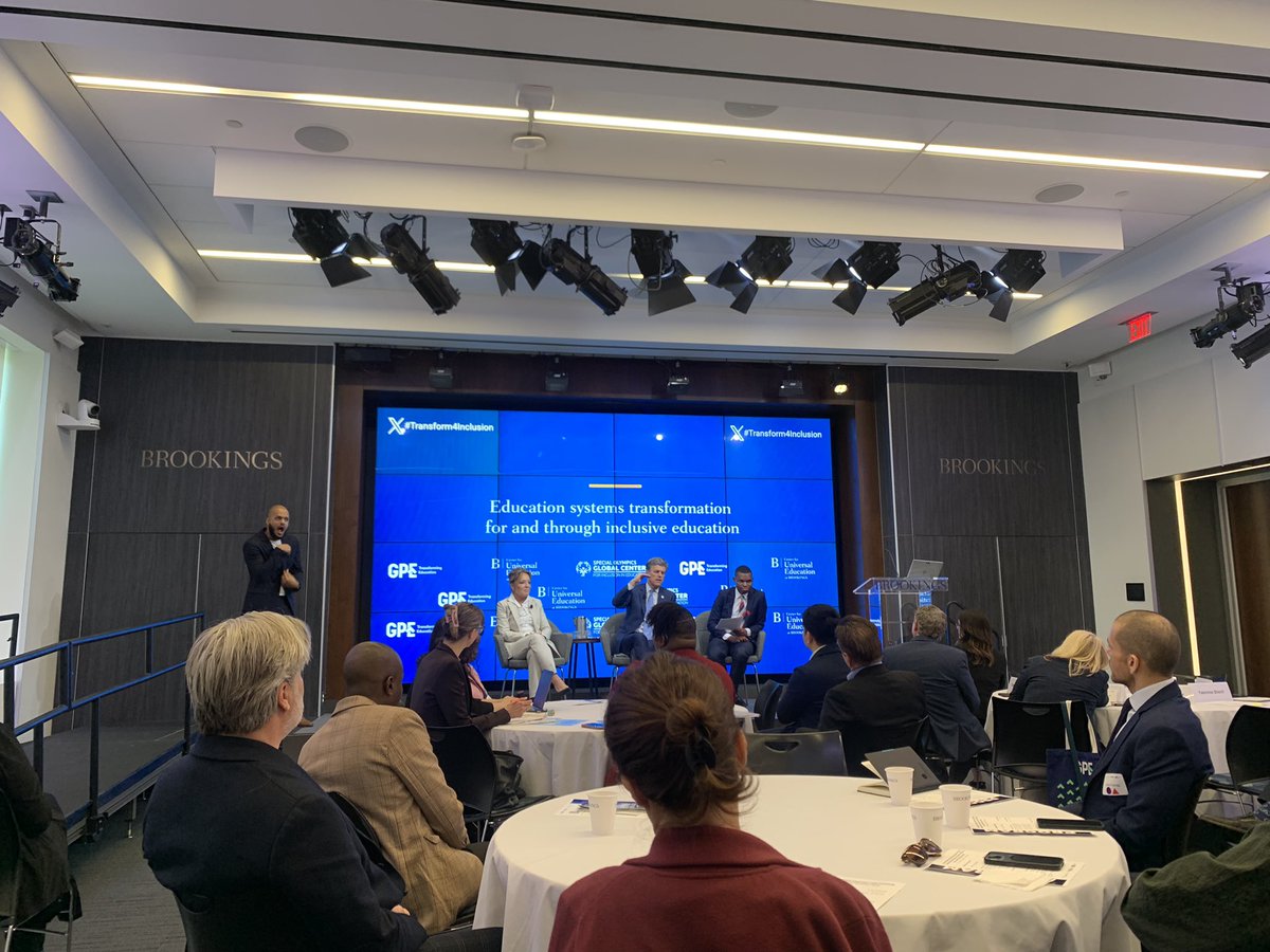 This morning at @BrookingsInst #Transform4Inclusion:

“If we want to know what’s going wrong in this system - let’s look in the mirror.”

Great reflection of our personal professional responsibility to ensure that we have education systems that are inclusive.