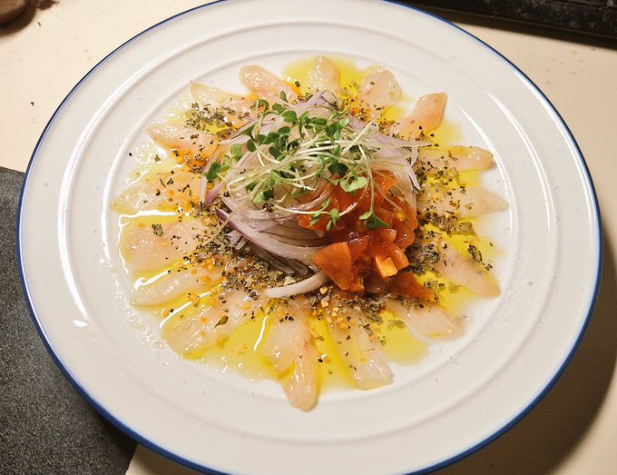 好きな魚料理発表ウーロン「メバルのカルパッチョ」 