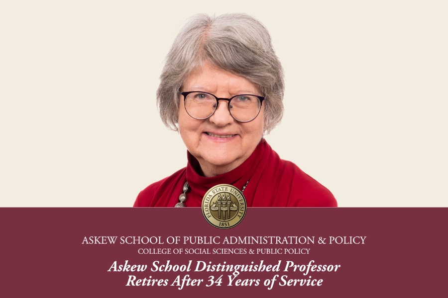 askewschoolfsu's tweet photo. A special thank you to Dr. Francis Berry, Professor of Public Administration Francis Berry, Ph.D. who will retire at the end of the Spring 2024 term after 34 years of service to Florida State University!  

Read more about her impact throughout her career:
https://t.co/AULvJZ6yqA https://t.co/3g1xiDm2uA