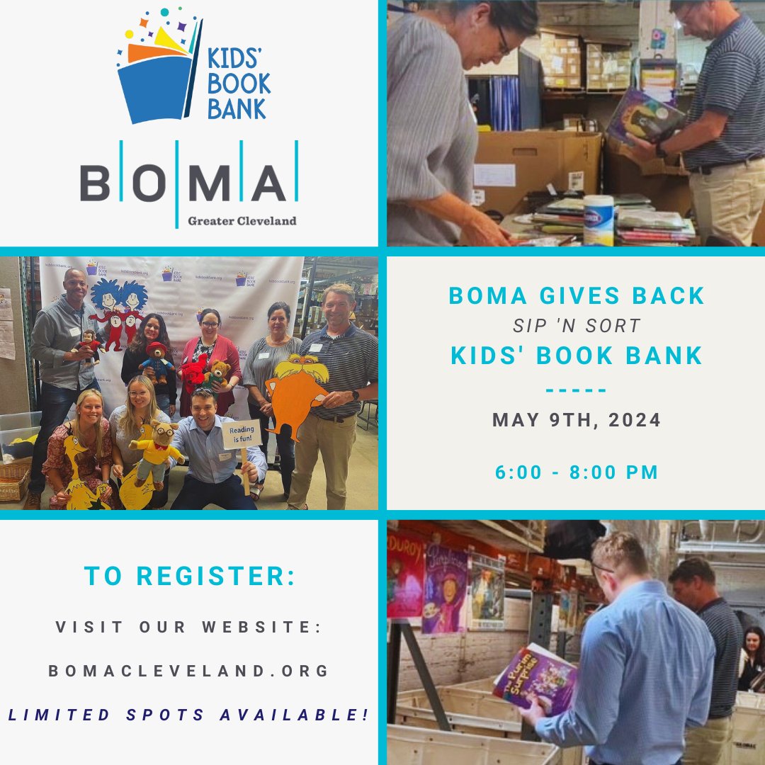 BOMA Gives Back Q2 is right around the corner! 

Sign up for Sip n' Sort with the Kids Book Bank through our website: bomacleveland.org/events/q2-boma…