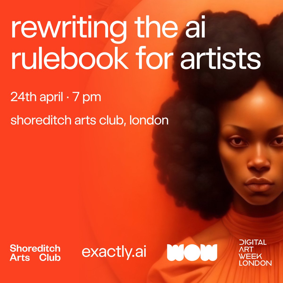 Join us for an evening of digital art and insightful discussions during @DigitalArtWeek London! We're teaming up with @exactly_ai for a showcase of stunning digital artworks and engaging panels at the trendy @shoreditcharts_ ✨ Artists, it’s your time to shine 🖼 Get your work