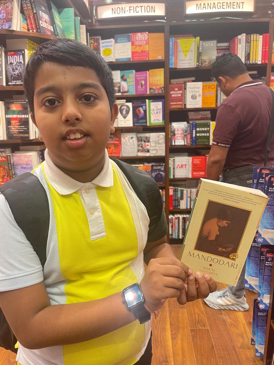 Son's friend found my book in airport #bookstore and was excited. His mother clicked him. It could be because of my animated behaviors that kids assume my #books are meant for them. I have to make a very guilty face and admit that they must read the books after a few years.