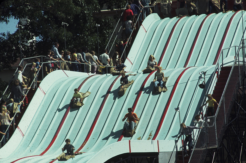 It's 15 LANES of old-skool 😁 FUN 🤭 

☁️ The Sky Slide, opened in 1968 and located where Planet Snoopy is today, was your backyard slide kicked up a notch, Cedar Point style. 

🤔 Have you ever raced down this family favorite? #TBT #CedarPoint