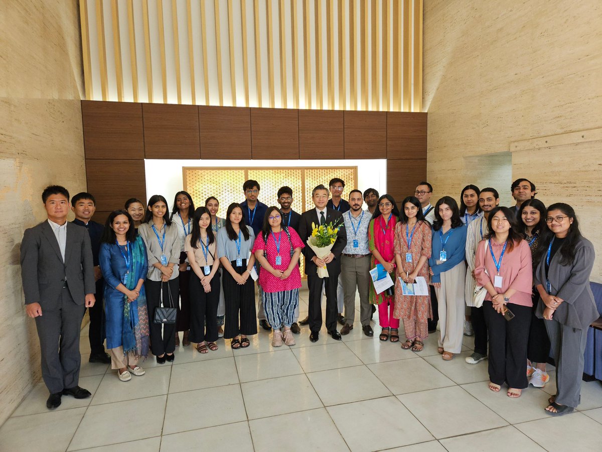 JapanAmbIndia's tweet photo. Delighted to host research scholars from the School of International Studies, JNU for an interactive session at the Embassy. Happy to know the future of Japan-India special partnership lies in the hands of these ignited minds✨ https://t.co/2Wgosk2Kyk