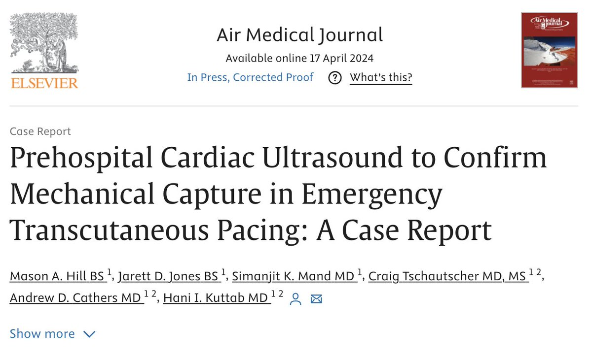 Proud of our two Shaprio students, who published several case reports pertaining to use of ultrasound on @UWMedFlight. Here is the first. Nice work, team! authors.elsevier.com/a/1ixog,OI8RsI…