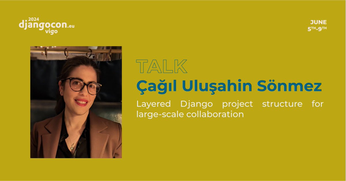 🎙️ TALK: Layered Django project structure for large-scale collaboration by Çağıl Uluşahin Sönmez (@cagilulusahin) 2024.djangocon.eu/talks/schedule/ 🎟️ Grab your ticket: pretix.evolutio.pt/evolutio/djceu… #djangoconeurope #python #django #conference