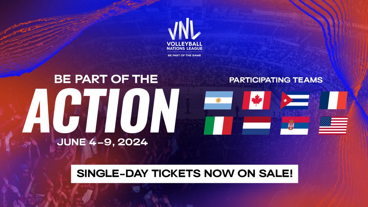 #VNL Single-day tickets are on sale today @TD_Place in Ottawa! #bepartoftheaction #maplevolleys 🎟️ bit.ly/3mnM7we