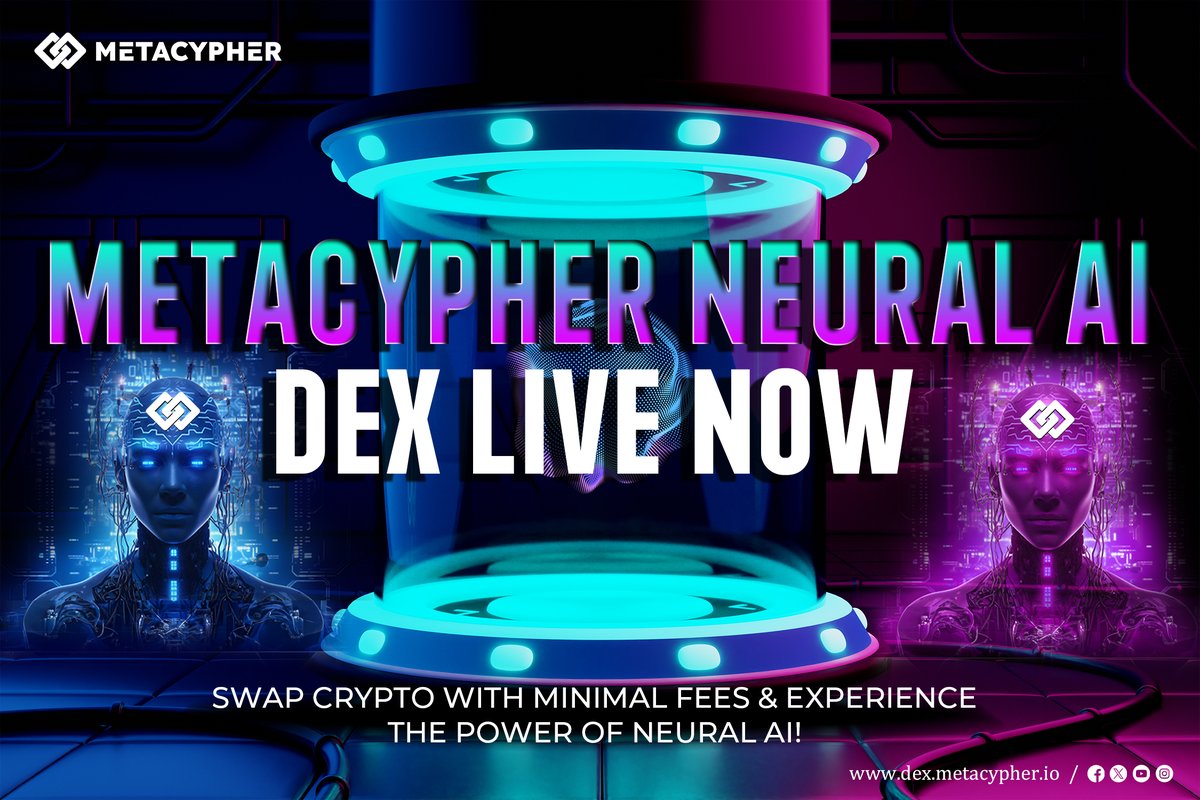 🚀🔥 Exciting News Alert! 🔥🚀 🌐 Metacypher Neural AI DEX is Now LIVE! 🌐  Swap Crypto With Minimal Fees & Experience the powered by cutting-edge  Neural AI! 🤖💰 💡 Unlock faster, smarter,