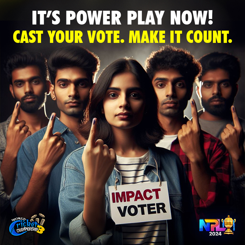 Its Power Play Now! Cast Your Vote. Make It Count. Play Now: wcc3.onelink.me/dToA/gvxbs1v5 #cricketfamily #thebestneverrest #worldcricketchampionship3 #wcc3features #WCC3 #cricketchampionship #rtg #cricketfans #Elections2024 #Votenow