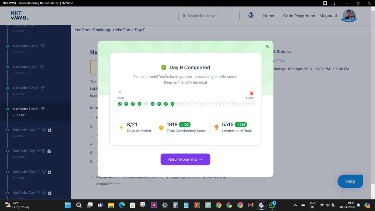 meghnath607187's tweet image. I have just completed Day 9 of the 21 Days of Coding Challenge @nxtwave 4.0 Technologies! 💻 It's been a fantastic learning experience so far, and I'm enjoying every bit of it. Can't wait to see what the next days have in challenge!
#21DaysOfCoding
#Nxtwave
#NxtwaveAcademy