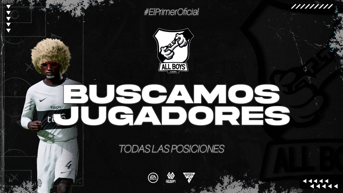 #NEXTGEN | #FC24

BUSCAMOS JUGADORES 🎮🔳

Luego de terminar la temporada en la Superliga IESA, nos toca reforzarnos para lo que se viene 

La semana que viene arrancamos con las pruebas🗂

Si estás interesado dejanos un MD con tu experiencia y posición 📲

#ElPrimerOficial🏳🏴🏳