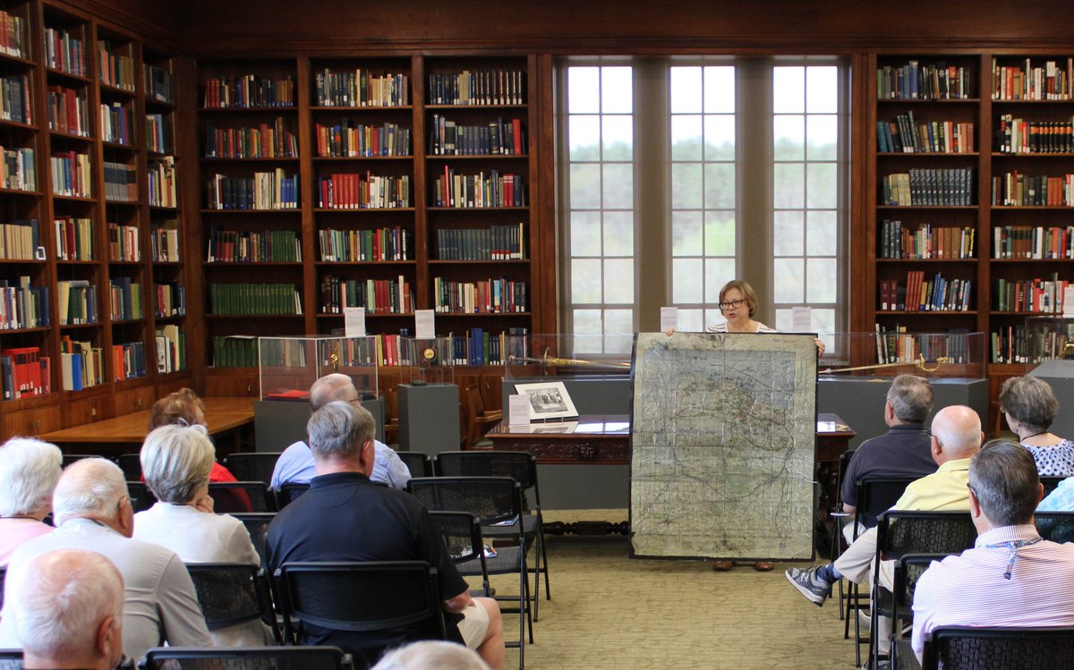 #ThursdayThoughts A busy few days in the #MarshallFoundationLibrary -- an international researcher, tours, presentations, other functions, & photographs. I've moved & reset a lot of library furniture. I'm exhausted. It brings me great happiness, though, to see the library alive!